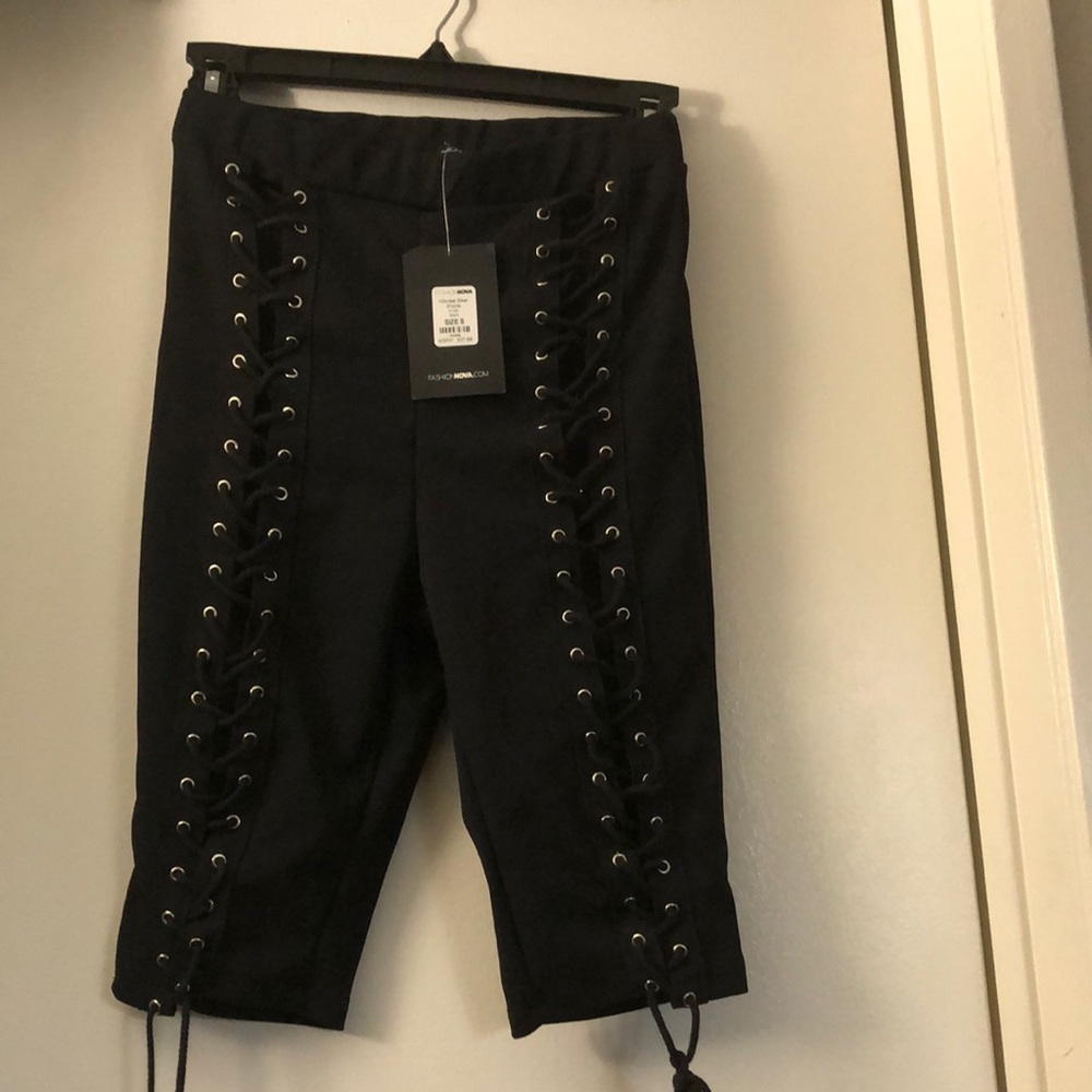 New with tags lace up biker shorts